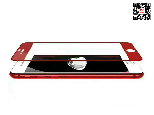 3D iPhone 7/7 Plus红色丝印冷雕钢化玻璃膜